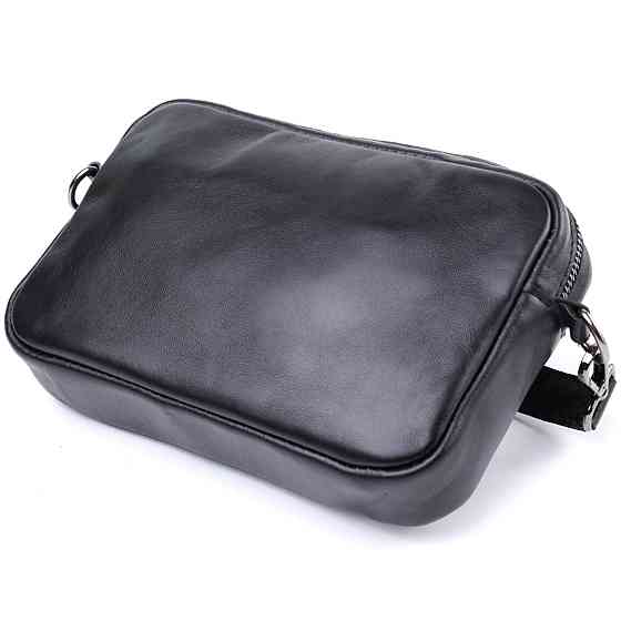 Классическая сумка кросс-боди из гладкой натуральной кожи Shvigel 22841 Черная Киев