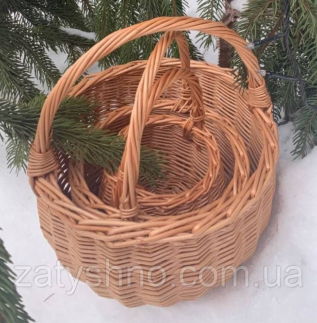 Комплект кошиків з лози з 3 шт Київ - фото 1