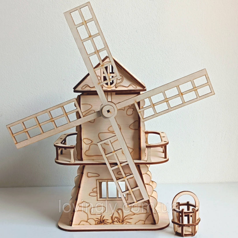 Млин з натурального дерева - декоративний  для інтер'єру пекарні, хлібного магазину, кав'ярні Ірпінь - фото 10