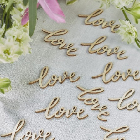 Набір дерев'яних табличок Love 15 штук 5 на 3 см коричневий Київ - фото 1