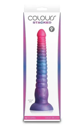 Фаллоимитатор NS Novelties Colours Stacked жидкий силикон, розово-синий, 23 см Sex Aura Киев