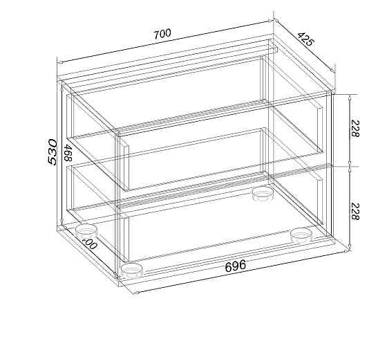 Тумба-комод в вітальню К-12, Дуб Конкордія, 700/425/530 Львів