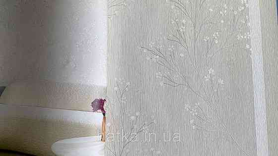 Шпалери вінілові на флізеліні Grandeco Anita1,06х10 гілки квіти еко-стиль бежево-сірі Київ