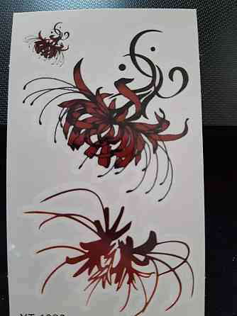 Татуювання тимчасове Квіти 95 на 60 мм червоний Київ