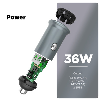 Зарядний пристрій Armorstandart 2xUSB QC3.0 Grey + cable Lightning (ARM82458) Вінниця - фото 2