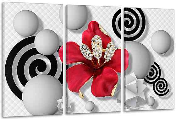 Модульная картина в гостиную / спальню   Квітка Мак    ART-034_3A 100х150 см Киев