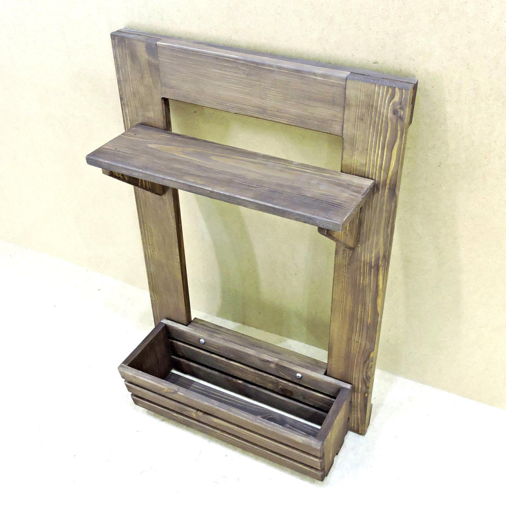 Полиця настінна для квітів "Манаус" капучино Миколаїв - фото 1