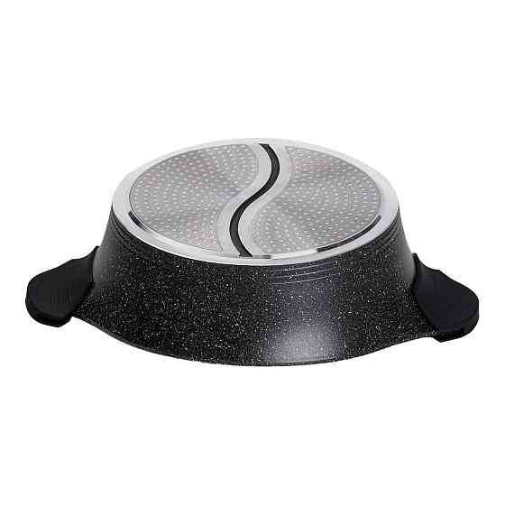 Кастрюля алюминиевая 30 см с мраморным покрытием черная Киев