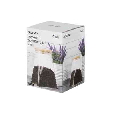 Емкость для сыпучих продуктов Ardesto Fresh конус, стекло, бамбук 910 мл (AR1391BLC) Винница