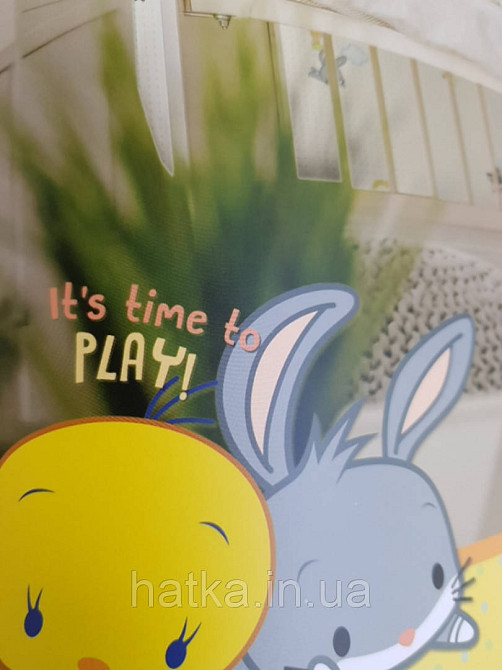 Шпалери вінілові на флізеліні AdaWall Ada Kids метрові дитячі герої Луні тюнз комікси на салатовому тлі Київ - фото 1