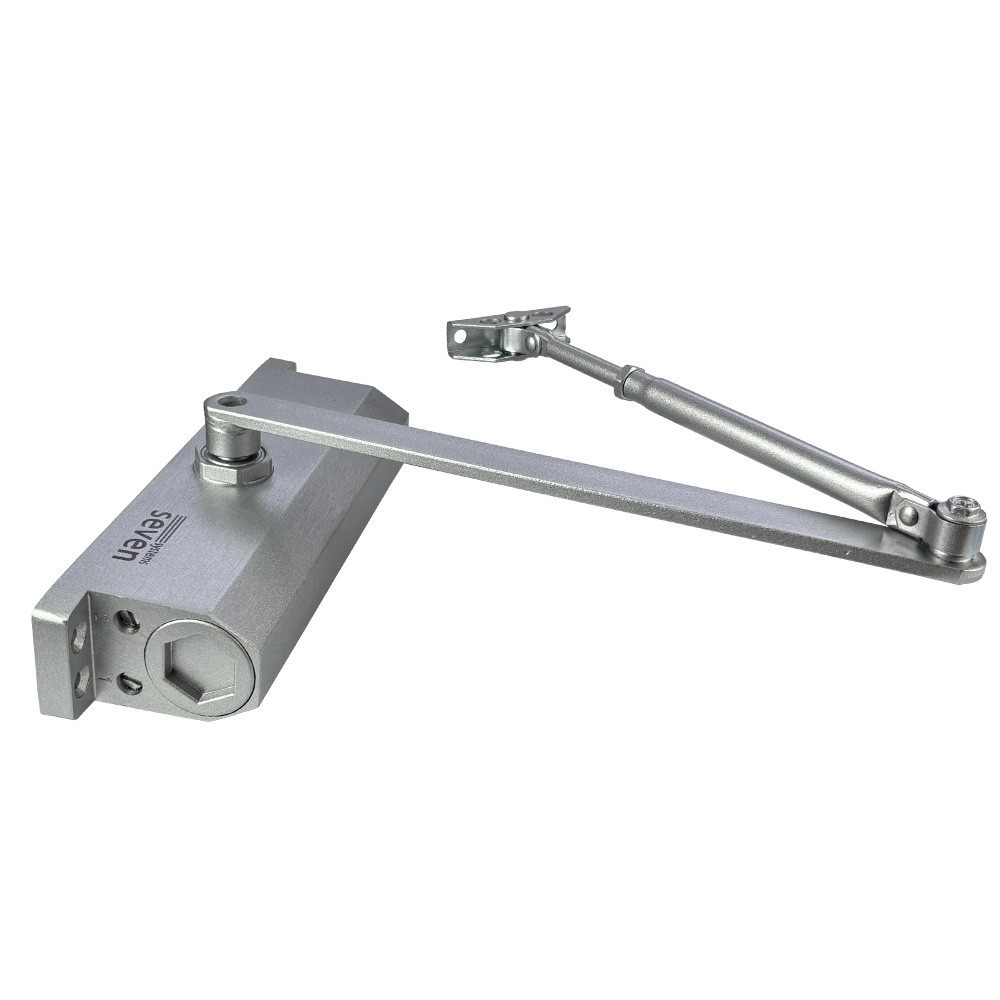 Дотягувач дверей від 75 до 100 кг SEVEN DC-7744HP silver (з механізмом фіксації) Київ - фото 20