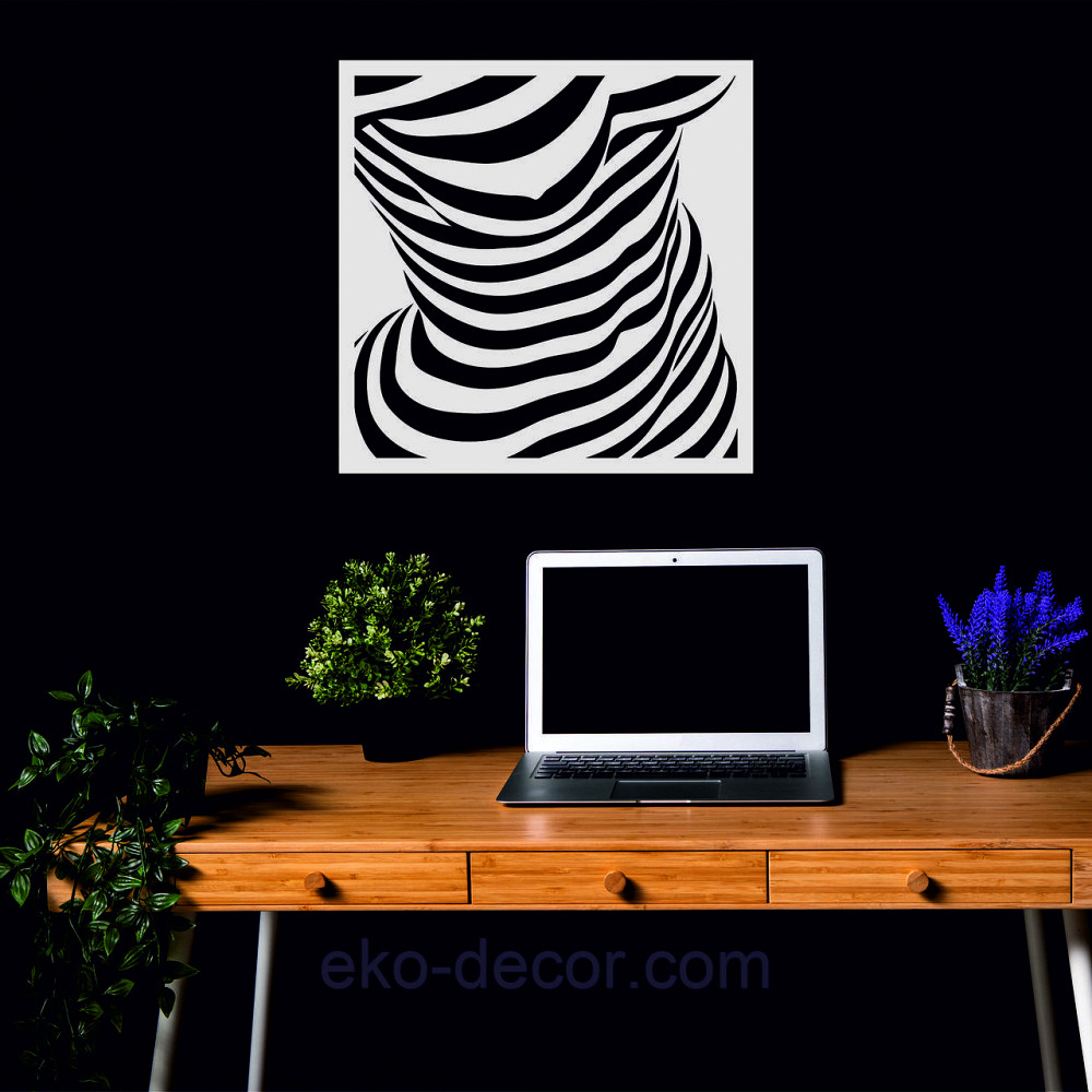 Декоративное настенное Панно «Силуэт женщины», Декор на стену 90*90 см, Белый Киев - изображение 3