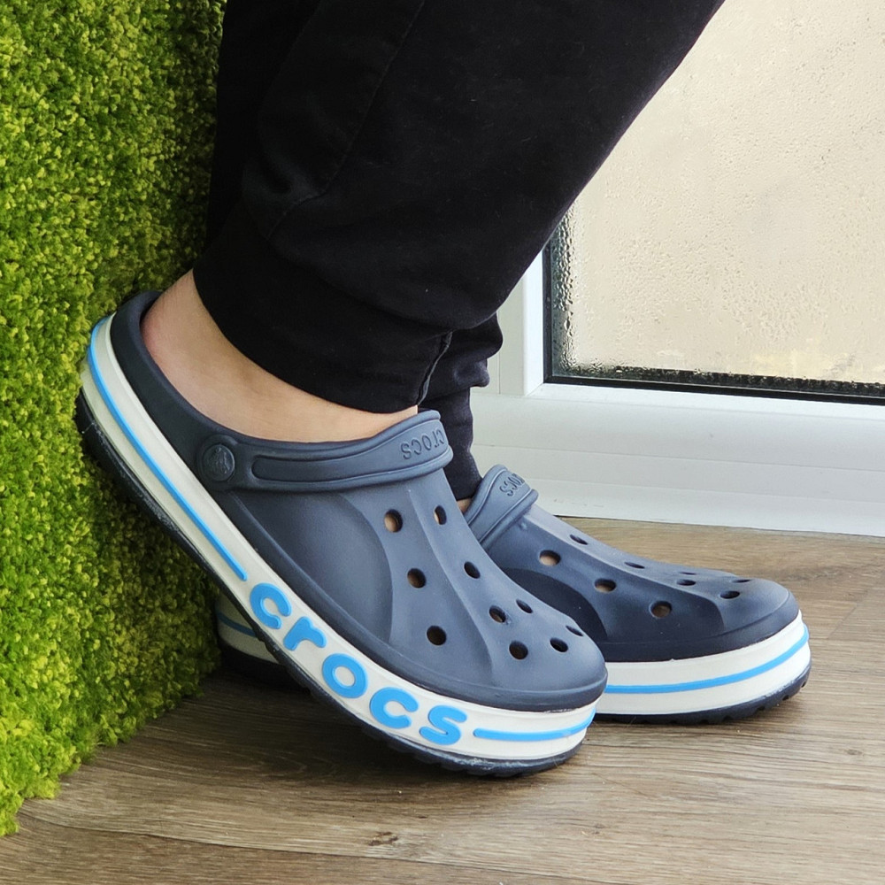 Крокси Темно-сірі капці CROCS Шльопанці Чоловічі Жіночі Сині (розміри: 39,40,41,42) Дніпро - фото 3