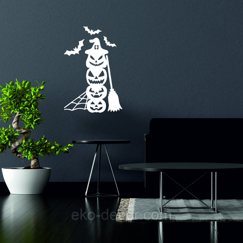 Декоративное настенное Панно «Хэллоуин - тыквы», Декор на стену 90*60 см, Белый Киев - изображение 9