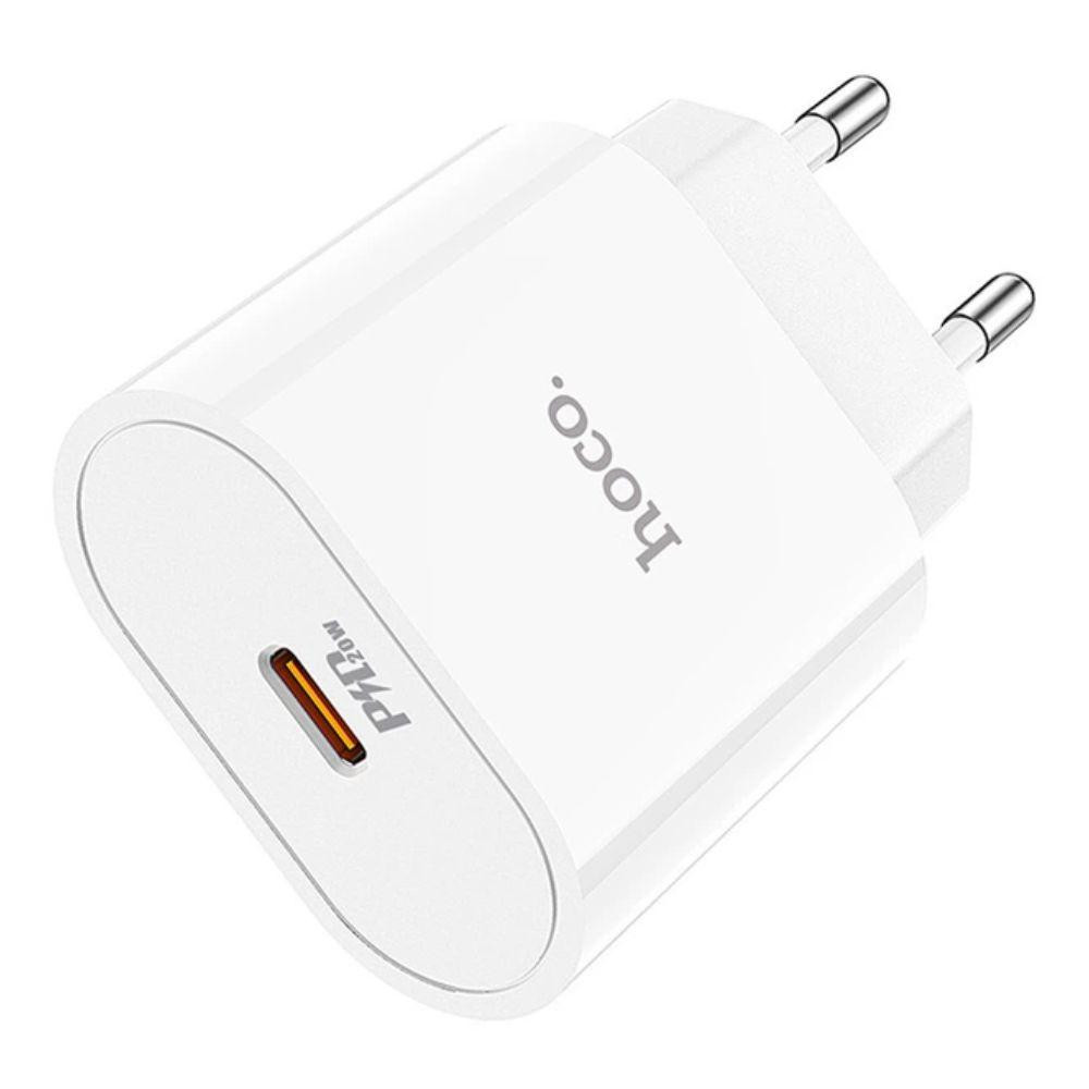 Мережевий зарядний пристрій з кабелем HOCO C94A Metro single port PD20W charger set(Type-C to Type-C) White Одеса - фото 7