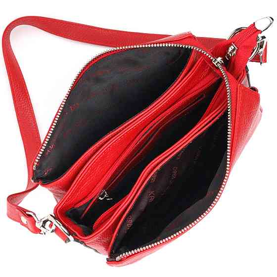 Яскрава сумка жіноча на плече KARYA 20845 шкіряна Червоний Київ
