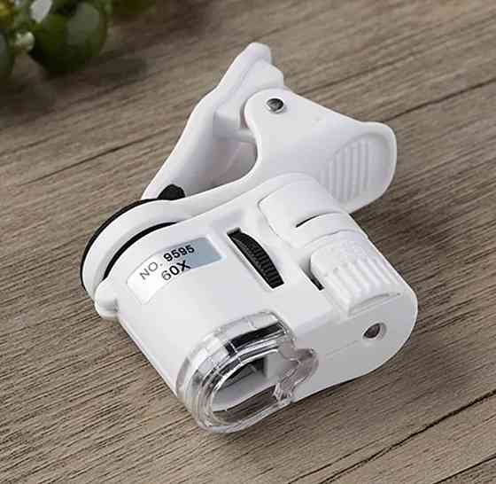 Мікроскоп 60X з кліпсою для мобільного телефона та підсвіткою Київ