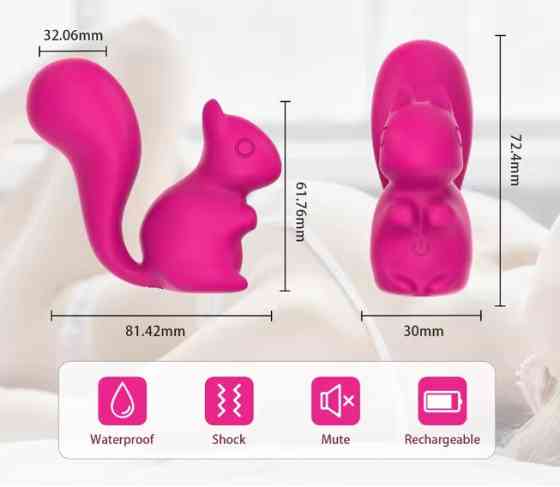 Мини-вибратор клиторальный Every Night Toys Debbie в форме белочки розовый, 10 режимов вибрации Sex Aura Киев