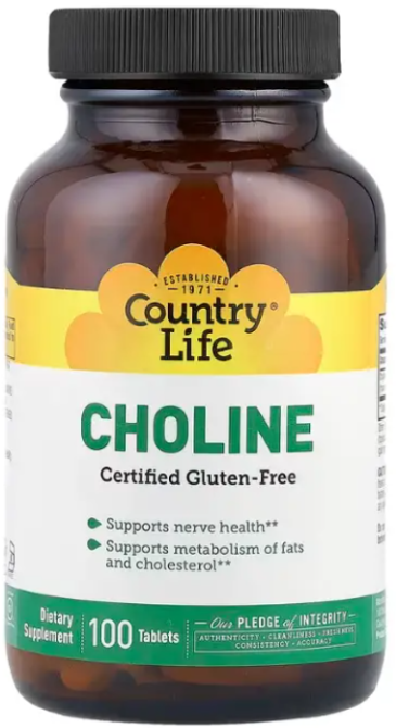 Холін Country Life Choline 100 таб Київ - фото 1