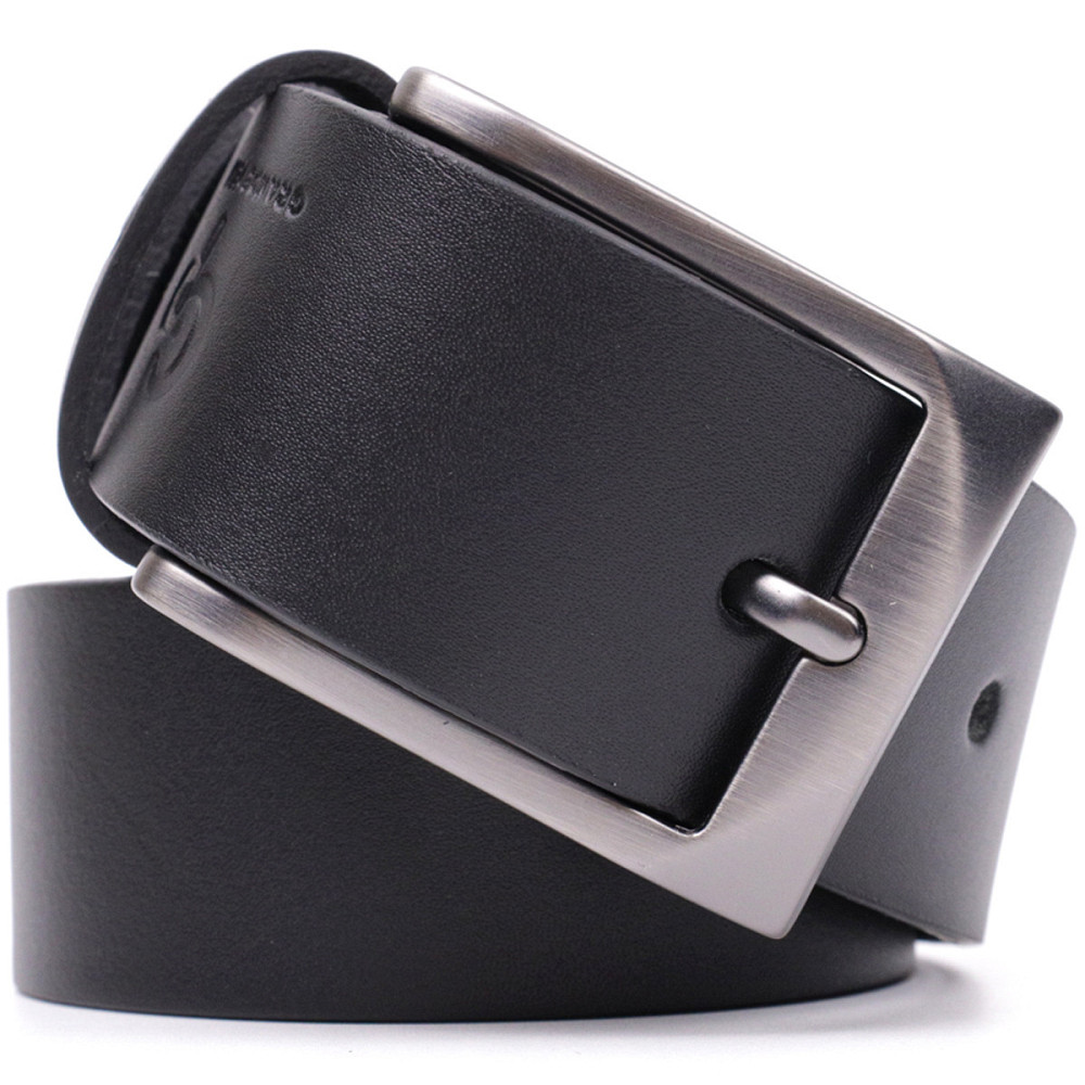 Стильний пояс під штани для чоловіків із натуральної шкіри Чорний (GRANDE PELLE) Київ - фото 1