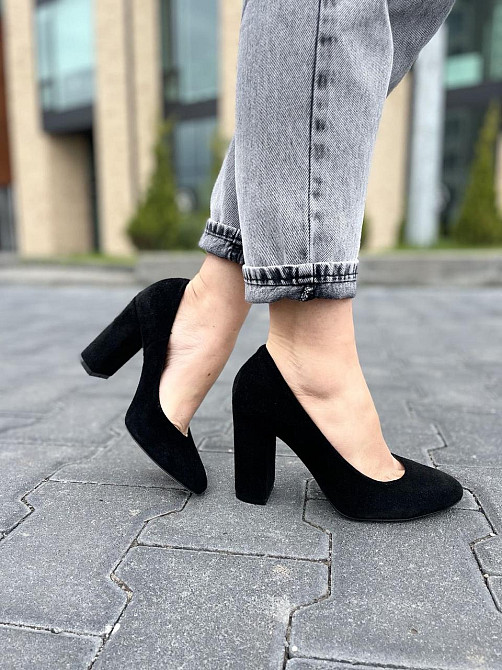 Nivelle Туфлі жіночі NIVELLE чорні натуральна замша 37р. каблук 9 см (5169) Коломыя - изображение 6