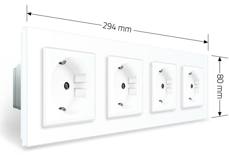 Чотиримісна електрична розетка з заземленням LIVOLO, біла, скляна рамка, шторки, 250В 16А (VL-C7C4EU-11) Коломыя - изображение 10