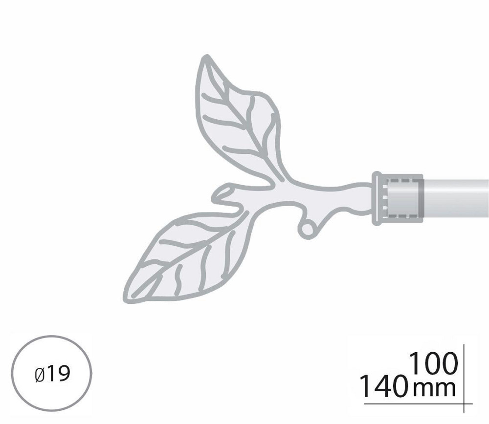 Закінчення для карнизу Orvit ЛИСТОК ТРОЯНДИ 19 мм САТИН Львов - изображение 2