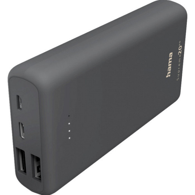 Внешний аккумулятор Power Bank Hama Supreme 20HD 20000mAh (Серый) Винница - изображение 1