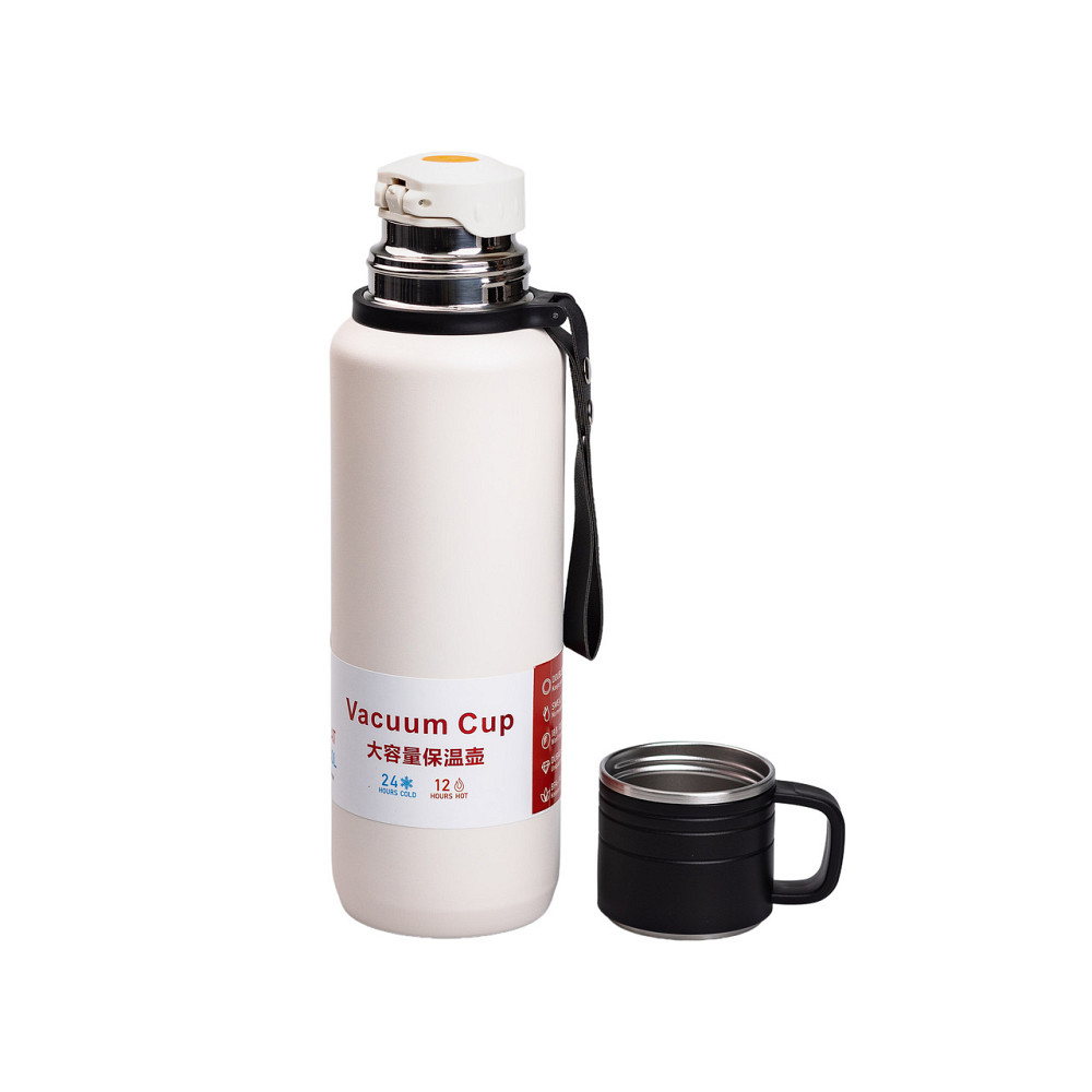 Yiwu Термос із нержавіючої сталі із заварником 1 л білий HP-14-28W Коломия - фото 2