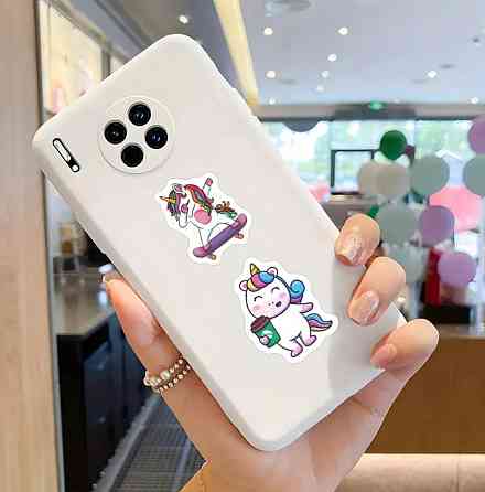 Наклейки "Єдинороги" на рулоні, 500 шт | 10 дизайнів, Ø 2.5 см, самоклеючі стікери Київ