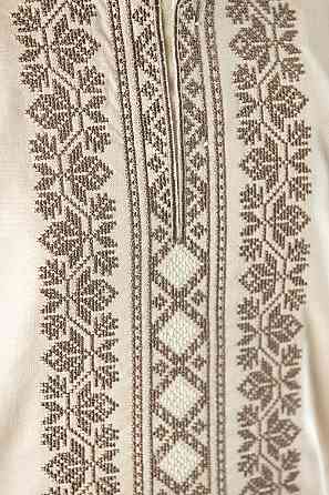 Вишиванка для хлопчиків із довгим рукавом лляна, бежева Київ