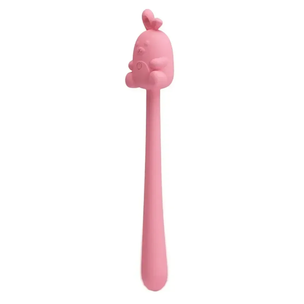 Міні-вібратор на паличці Pretty Love Cute Bunny, гнучкий, рожевий, 14,2 × 1,8 см Sex Aura Київ - фото 4