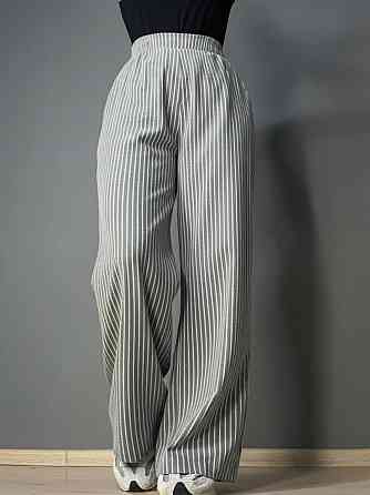 Брюки жіночі A-NIUSHOW 30131 палаццо бавовна в смужку талія на резинці сірі, сірий, M Київ