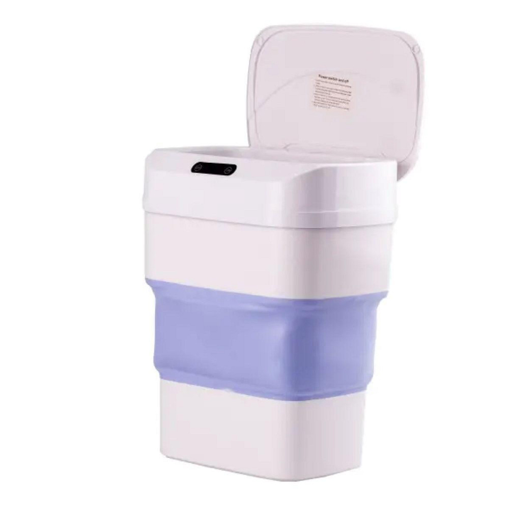 Складне сміттєве відро з сенсорною кришкою, синє Київ - фото 1