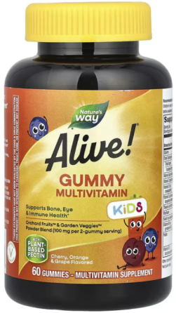 Мультивітаміни для дітей Natures Way Alive! Children's Gummy Multivitamin, Gluten Free, Made with Pectin 60 жев таб Київ