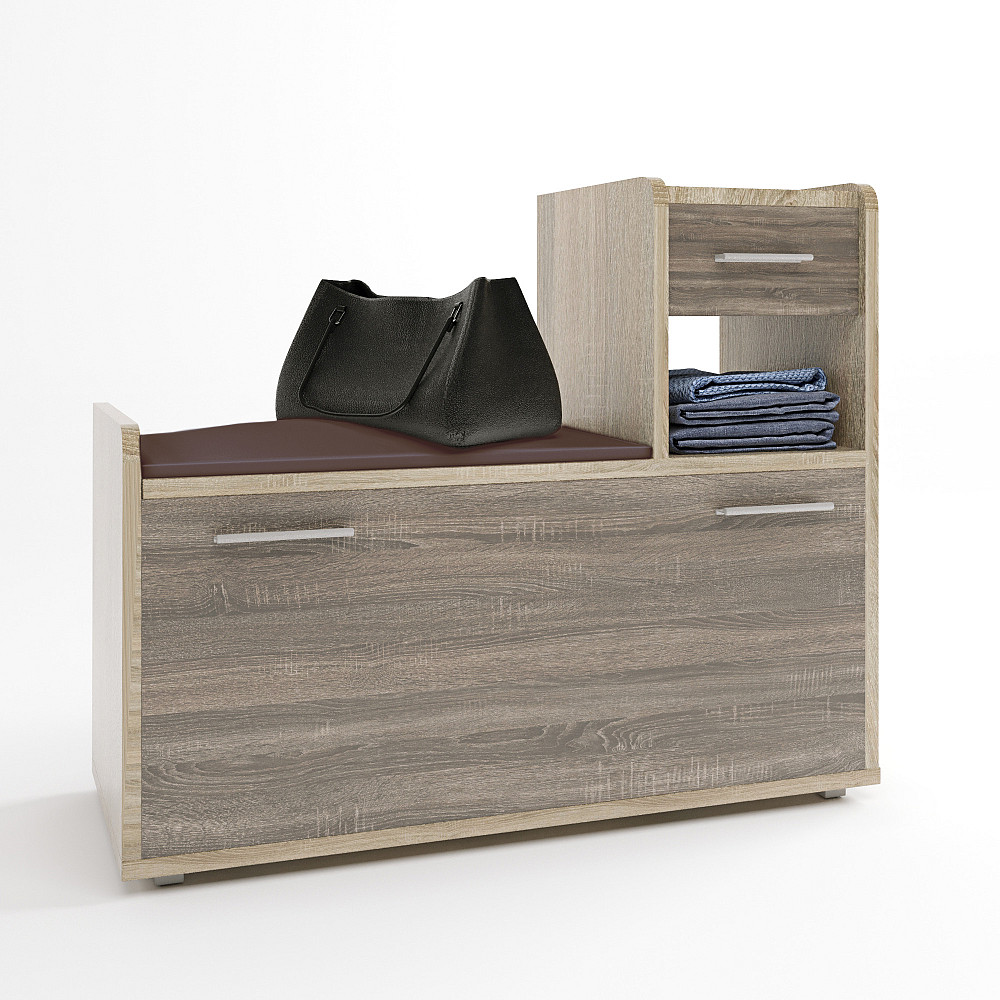 Тумба для обуви Эверест Тандем (правая) сонома + трюфель (DTM-2649) Львов - изображение 1