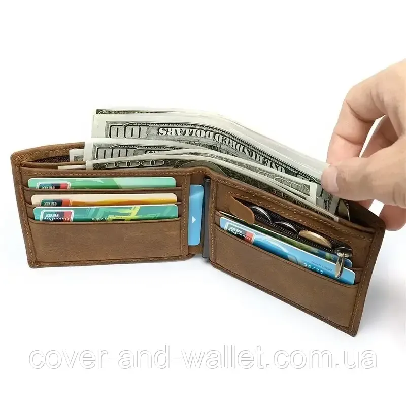 Горизонтальний чоловічий гаманець під шкіру крокодила беж застібки Vintage Київ - фото 7