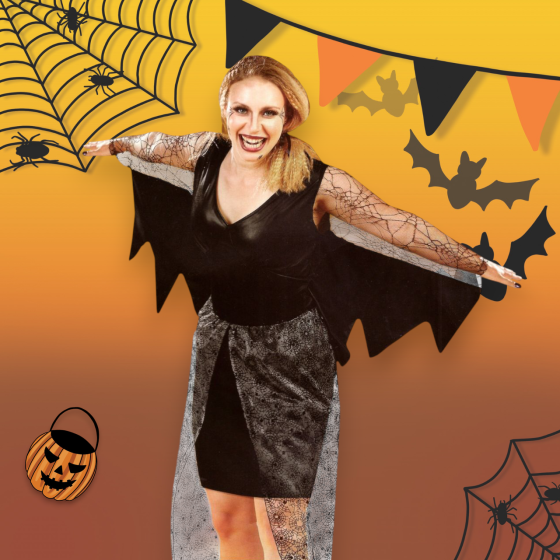 Жіноча сукня Вампір кажан для вечірки на Хелловін розмір M 42-44 чорно-сірий Київ