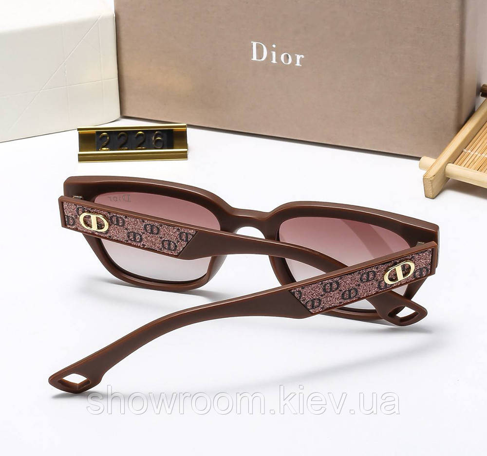 Женские брендовые солнцезащитные очки (5121) коричневые Киев - изображение 2
