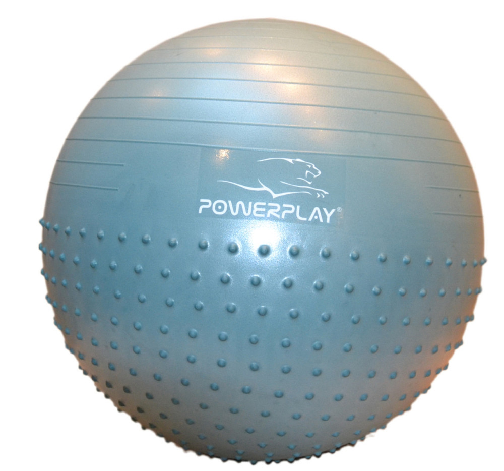 М'яч для фітнесу (фітбол) напівмасажний PowerPlay 4003 Ø65 cm Gymball  Зелений + помпа Кам'янське - фото 6