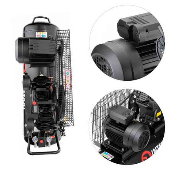 Компресор, 100 л, 3,0 кВт, 220 В, 10 атм, 500 л/хв, 2 циліндри, 83 дБ INTERTOOL PT-0014 Київ