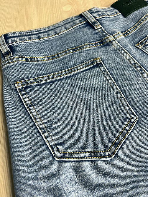 Спідниця жіноча джинсова Moss 505 довга великі розміри з розрізом стрейч блакитна, блакитний, 30, 30, 82 см, 106 см Київ - фото 4