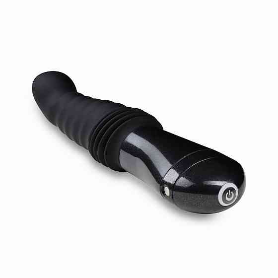 Пульсатор Blush Temptasia – Lazarus Thrusting Dildo – Black, ребристый ствол, 3 скорости Sex Aura Киев