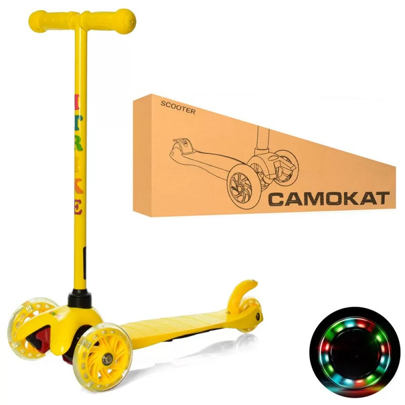 Самокат детский трехколесный iTrike Mini BB 3-013-5-Y со светящимися колесами, Желтый Каменец-Подольский - изображение 2