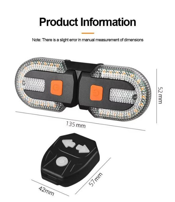 Бездротовий покажчик поворотів передні та задні для велосипеда та самоката 2 комплекта запрограмовані на 1 пульт Одеса - фото 2