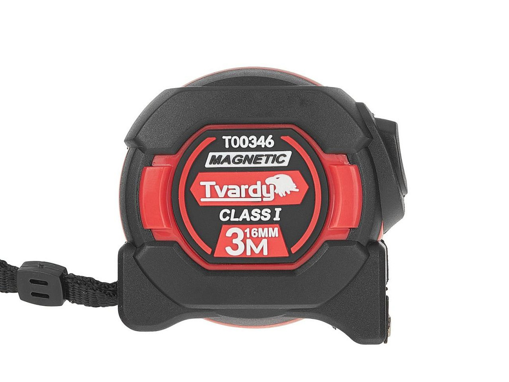 Рулетка нейлонова "Tvardy" двостороння з магнітом та автостопом 3 м/16 мм, КЛАС I Київ - фото 3