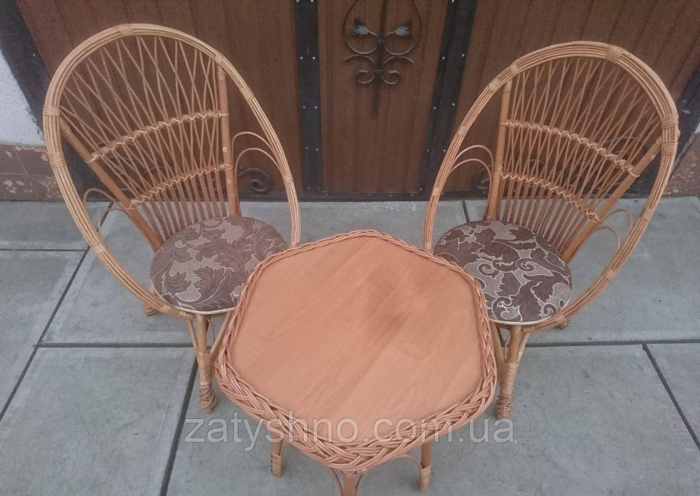 Кресла  плетеные с шестигранным столом из лозы Киев - изображение 5