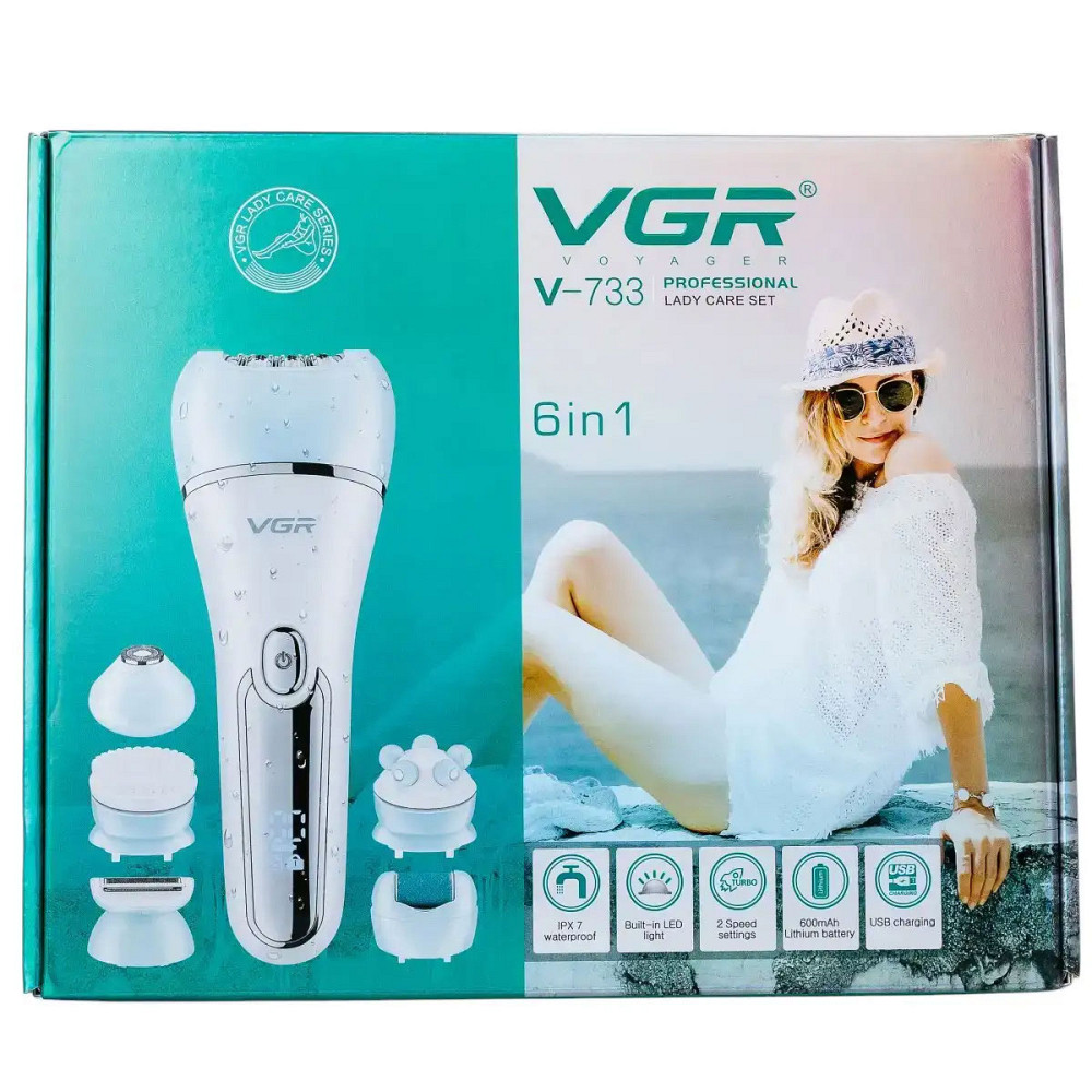 VGR Бездротовий епілятор для обличчя та тіла для жінок 6 в 1 домашній триммер для волосся USB V Коломия - фото 7