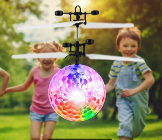 Літаючий мяч зі світлом індукційний usb 15 на 11 см прозорий коробка с дефектом Київ