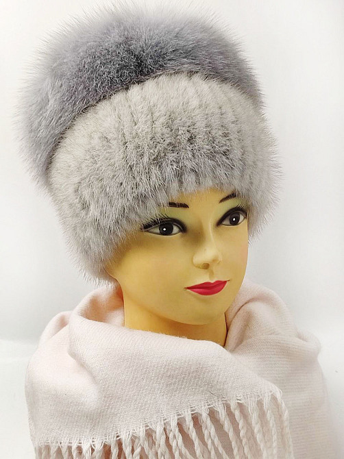 Хутряна жіноча шапка кубанка Ліа Сірий Харків - фото 4